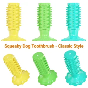 Jouet à mâcher brosse à dents pour chien avec couineur pour dents et gencives