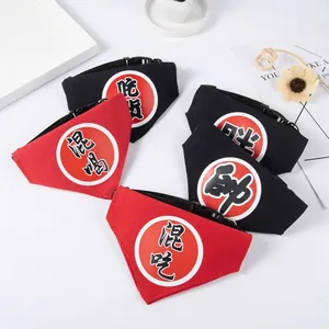 Detailed view of creative canvas pet bandana collars with buckles for small dogs and cats