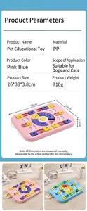 Schema dettagliato del giocattolo puzzle per animali da 38x26x3,8 cm in rosa e blu