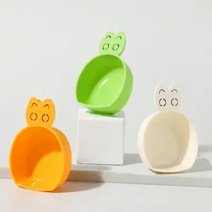 Pala para Comida de Mascotas con Forma de Cabeza de Gato con Compartimento Desecante Pala de Plástico para Perros y Gatos