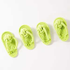 Giocattolo per Cani in Corda di Cotone Intrecciata Resistente Forma Infradito per Cani di Taglia Piccola Media Grande Pulizia Denti Tiro alla Fune