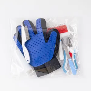 Komplettes 5-teiliges Haustierpflege-Set mit Krallenschere und Massagehandschuh