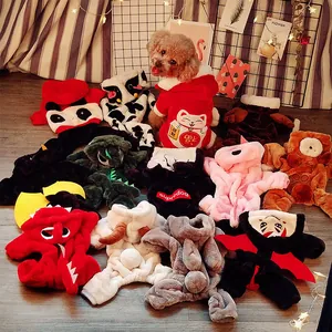 Pet Dog Cat Transformation Costume Thickened Coral Fleece Autumn Winter Warm Jumpsuit Apparel For Small Medium Dogs Cats