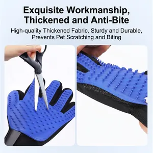 Guante de silicona grueso para aseo de mascotas, ideal para eliminar pelo y masaje para gatos