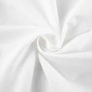 Dettaglio macro di tessuto in cotone bianco con trama a tessitura fine