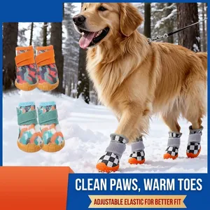 Scarpe per Cani Antiscivolo Impermeabili Per Cani Piccoli Stivali Caldi Per Animali Domestici Scarpe Da Passeggio All'aperto Resistenti All'usura