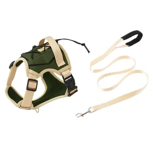 Harnais tactique pour chien réglable et durable avec laisse pour grands et petits chiens