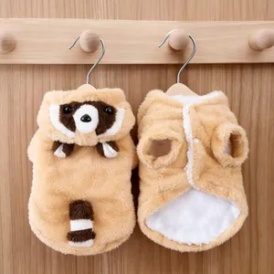 Süßes Waschbär Verwandlungskostüm Haustier Weich Plüsch Kapuzen Hundekleidung Für Kleine Hunde Katzen Welpen Kätzchen Herbst Winter Warm Mantel