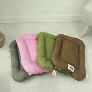 Four-season breathable coarse linen pet mat for dogs and cats in multiple colors
