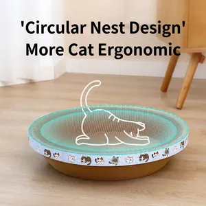 Rascador redondo para gatos de cartón corrugado en forma de cuenco