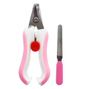 Professional stainless steel pet nail clipper and file grooming set for dogs and cats
