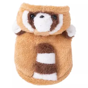 Niedlicher Waschbär-Plüsch-Haustier-Hoodie für kleine Hunde und Katzen im Winter