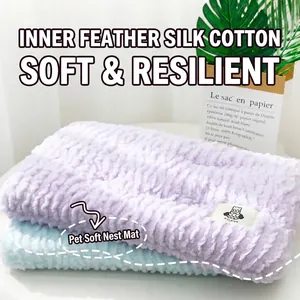 Tapis de sommeil épais en peluche pour petits chiens et chats en violet et bleu