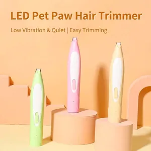 Professional LED Pet Paw Hair Trimmer Rechargeable Quiet Dog Cat Paws Hair Clipper Grooming Tool for Ears Eyes Hygiene