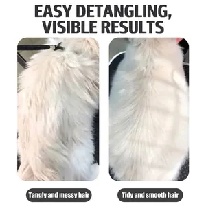 Comparación antes y después del efecto del peine desenredante en el pelo de perro