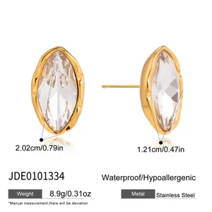 Spécifications détaillées des boucles d'oreilles en cristal marquise en acier inoxydable