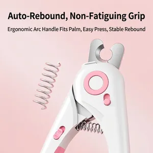 Coupe-ongles ergonomique pour animaux avec lumière LED pour un toilettage sécurisé.