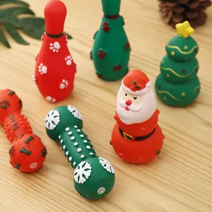 Festliches Hundespielzeug aus Vinyl mit Weihnachtsfiguren und Quietschfunktion