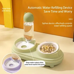Distributore d'acqua automatico e ciotola in ceramica con protezione cervicale per gatti