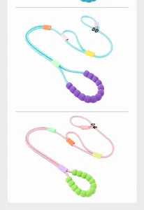 Adjustable pet P-rope leash with soft foam cloud handle in vibrant colors
