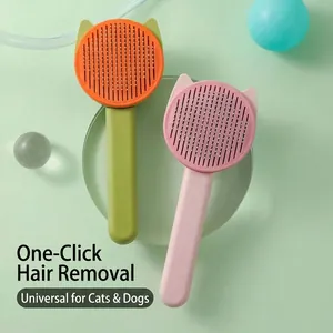 One-Click Self-Cleaning Pet Grooming Comb For Cats And Dogs Stainless Steel Needle Brush For Shedding And Grooming Massage