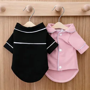 Zachte Ademende Polyester Huisdier Pyjama Voor Kleine Honden Katten Contrast Bies Puppy Kitten Nachtkleding Kleding