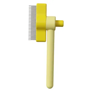 Brosse rotative jaune pour le toilettage et le démêlage des chats et chiens.