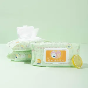 Deodorizing 80-count pet wet wipes for thorough cat and dog body cleaning and hygiene.