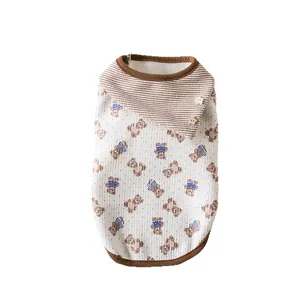 Cute cartoon bear pattern pet vest for small dogs and cats in spring and autumn season