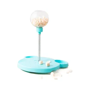 Jouet d'alimentation interactif pour chien avec balle distributrice sur ressort