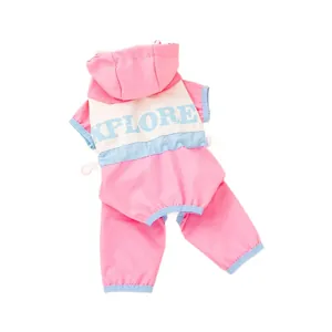 Pink and blue four-legged pet raincoat jumpsuit for small dogs windbreaker jacket