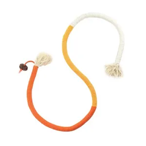 Handwoven colorful cotton rope cat chew toy with insect gall fruit for silent molar fun