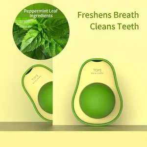Avocado-shaped spinning catnip ball toy for feline dental health and interactive play