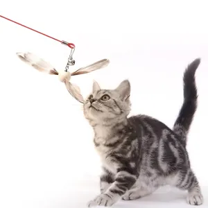 Giocattolo interattivo per gatti con piume rotanti e campanellino per gattini giocosi