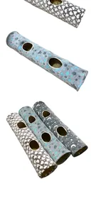 Foldable plush cat tunnels with heart, star and moon patterns for indoor pets