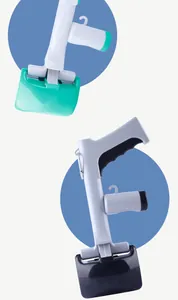 Portable pet pooper scooper waste picker with integrated poop bag dispenser holder