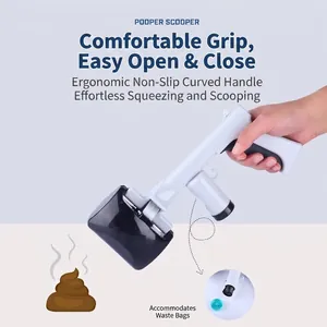 Portable pet pooper scooper with built-in waste bag dispenser