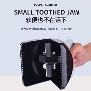 Portable handheld pet pooper scooper with serrated claw design for easy clean up