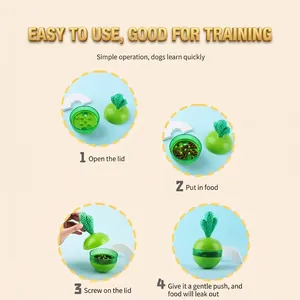 Instructional guide for cactus-shaped pet tumbler slow feeder toy for dogs