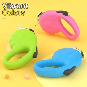 Automatic retractable 5M dog leash in vibrant pumpkin-shaped colors for small dogs
