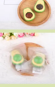 Two avocado-shaped catnip balls in clear zip-lock packaging for fresh storage.