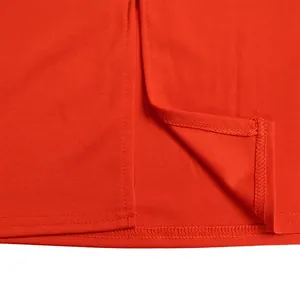 Close-up detail showing the fine hem stitching on a stylish red elegant plus-size dress