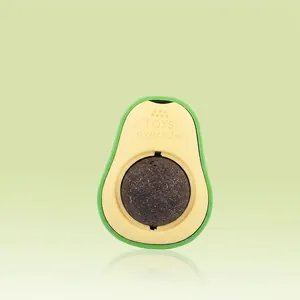 Avocado shaped catnip ball toy for cats with 360-degree rotating design