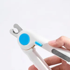 Ergonomic pet nail clippers with non-slip ABS handle for safe cat and dog grooming