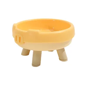 Macaron colored pig nose pet bowl with four-legged neck protection stand for cats and dogs