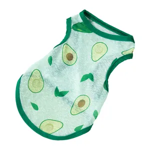 Sommerliche Haustierweste mit Avocado-Print für kleine Hunde und Katzen, Sonnenschutz.