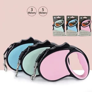 Guinzaglio Retrattile Automatico per Cani in Plastica ABS Resistente Guinzaglio Allungabile per Passeggiate Corda di Trazione con Blocco a un Tasto