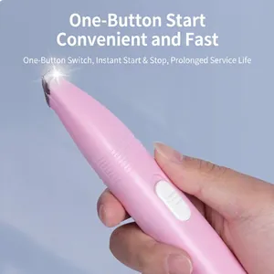 Ergonomic pink battery-operated pet hair trimmer for precise grooming and styling