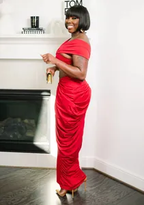 Sexy red two-piece ruched maxi dress set featuring sleeveless crop top for women