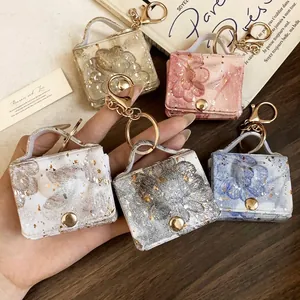 Mini Pendaglio Per Borsa In Pelle Portachiavi Con Stampa Floreale A Cuore Decorazione Di Lusso Portatile Squisita
